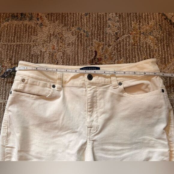 Talbots Women's Straight Leg Cream corduroy Jeans - Picture 5 of 8